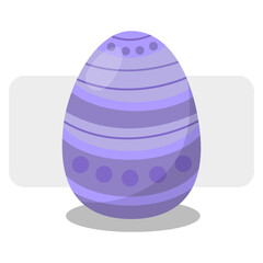 one cartoon easter egg. Holiday poster. Spring decoration. illustration. stock image.