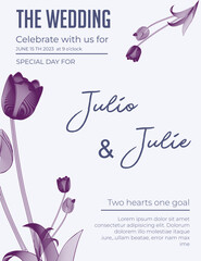 wedding card template editable with floral ornament