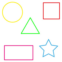 colored geometric shapes frames. Trendy design. Geometric shape. Vector illustration. Stock image.