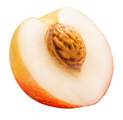 Fragrant and Sweet White Peach fruit on white background, Fresh White Peach on White Background PNG File.