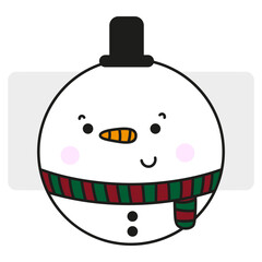 cartoon snowball face. Comic background. Vector illustration. Stock image.