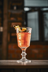 Creative cocktail with orange juice