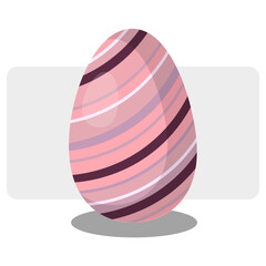 one cartoon easter egg. Holiday poster. Spring decoration. illustration. stock image.