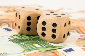 Euro money and dices