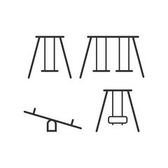 Swing icon. Playground activity set line vector ilustration.