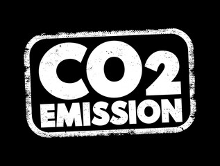 Co2 Emission text stamp, concept background