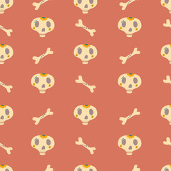 Obraz premium Seamless pattern Day of the dead Mexican holiday