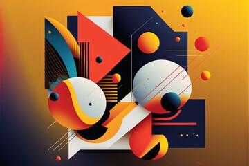abstract background with triangle, circle and different shap objects