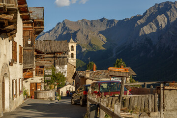 Village de Saint-Véran situé dans le département des Hautes-Alpes en région Provence-Alpes en...