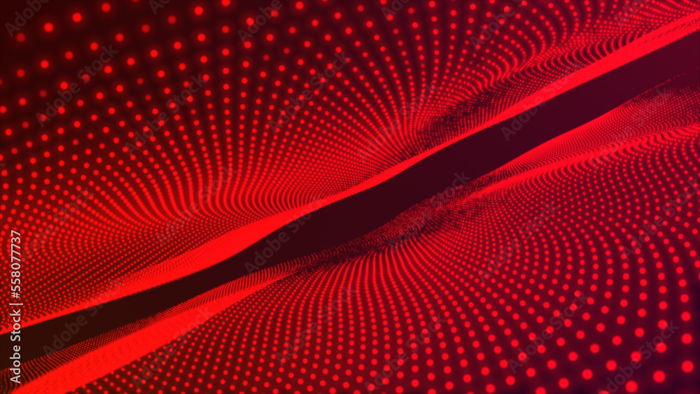 Poster background big data visualization futuristic technology. digital dynamic wave of dots. network conne
