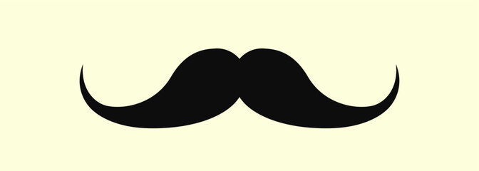 Mustache vector in vintage style icon. Flat illustration for barbershop design.
