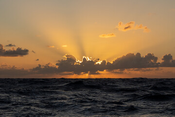 Couché de soleil dans les iles vierges britanniques,  caraïbes