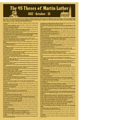 Fototapeta premium Vector poster - 95 Theses of the Reformation of the Church by Martin Luther, Wittenberg, 1517.