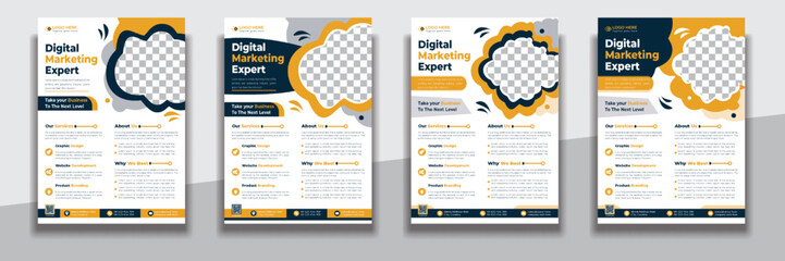 Digital marketing agency flyer template, creative professional a4 flyer, flyer template design, business flyer, corporate banners and leaflets