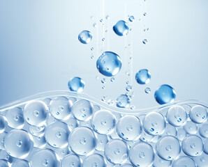 Cosmetic serum Oil drop on Saggy skin cell, Skin Repair, moisturizer, collagen serum, advertising background ready to use, 3D rendering