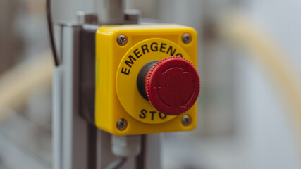 Yellow emergency button factory indoor