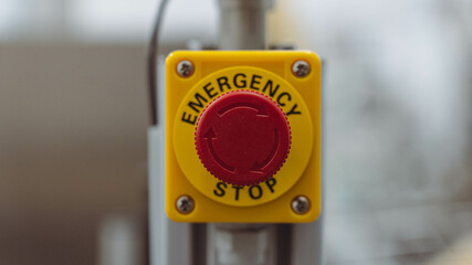 Yellow emergency button factory indoor