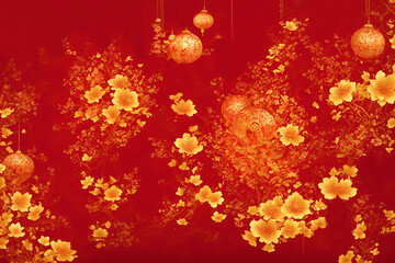 Fototapeta na wymiar 2023 chinese new year and spring festival background done with generative AI