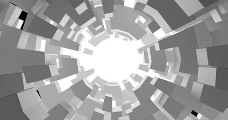 abstract 3d background with circles technology infinite tunnel