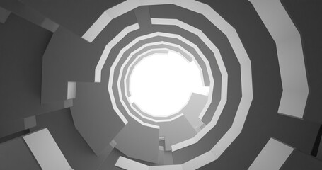 abstract 3d background with circles infinite technology tunnel