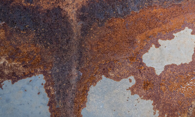 Oxidized iron sheet background. Rusted metal texture.