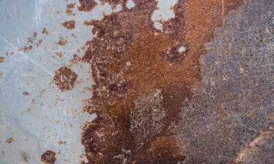 Oxidized iron sheet background. Rusted metal texture.