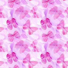 Pink Butterfly. Abstract art. Acrylic painting, seamless pattern. graphic design wallpaper, paper or background.