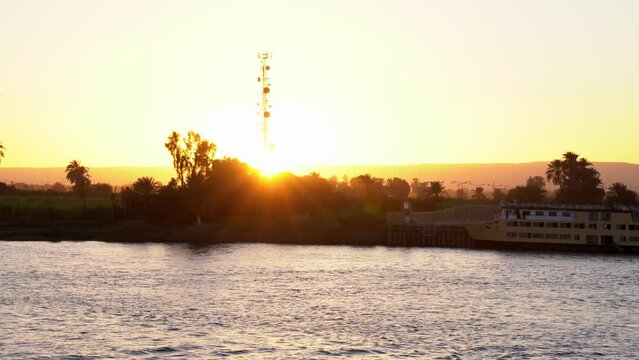 Plantations on the Nile at Sunset