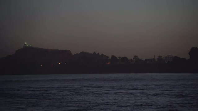 Panning Shot of the City of Edfu at Night