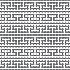 Vector geometric seamless texture realistic bike chain. Greek motif