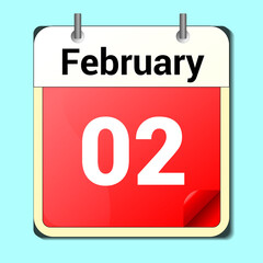 day on the calendar, vector image format, February 2