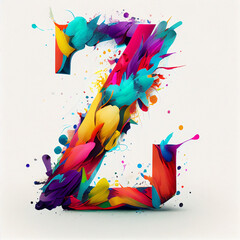 A abstract illustration of a colorful Letter on a white background