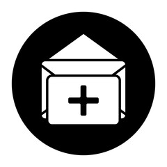 Obraz premium medical report cyrcular glyph icon
