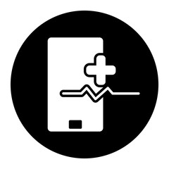 pulse rate cyrcular glyph icon