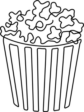 Popcorn Line Art Logo One Line