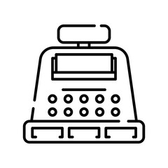 cash register line icon