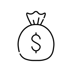 money bag line icon