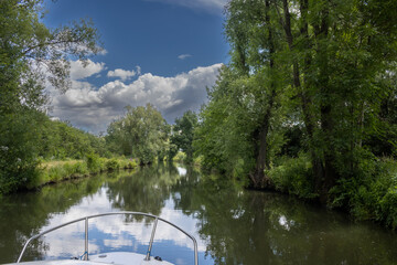 Obraz premium Bata Canal from a boat, Czechia / Slovakia