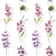 Delicate lilies, bells, pink flowers, shades of pink, seamless pattern, fabric, paper