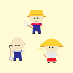 a set of traditional farmers vector illustration