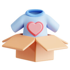 3d clothes donation icon