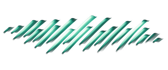 Diagonal ribbon lines, teal. green, paint brush texture, layered, isolated graphic design element made with brushstroke, hand drawn art for backgrounds, watercolor paint, particle