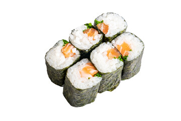 Sushi together side by side forming a group