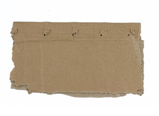 Cardboard ripped edge isolated white background. cardboard paper texture