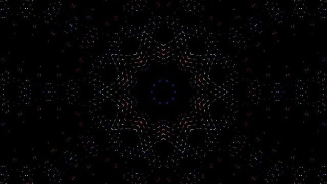Abstract Kaleidoscope pattern with full colors. Magic mandala. 4k	