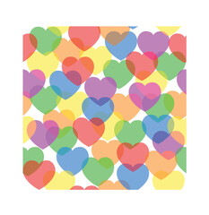 colored hearts seamless background
