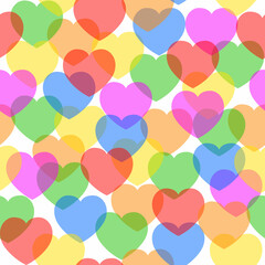 colored hearts seamless background