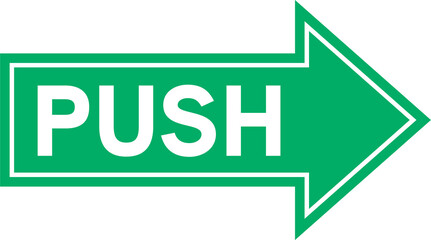 Push the door signs. How to open the doors instruction symbol.