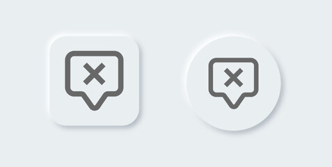 Block chat line icon in neomorphic design style. Message signs vector illustration.