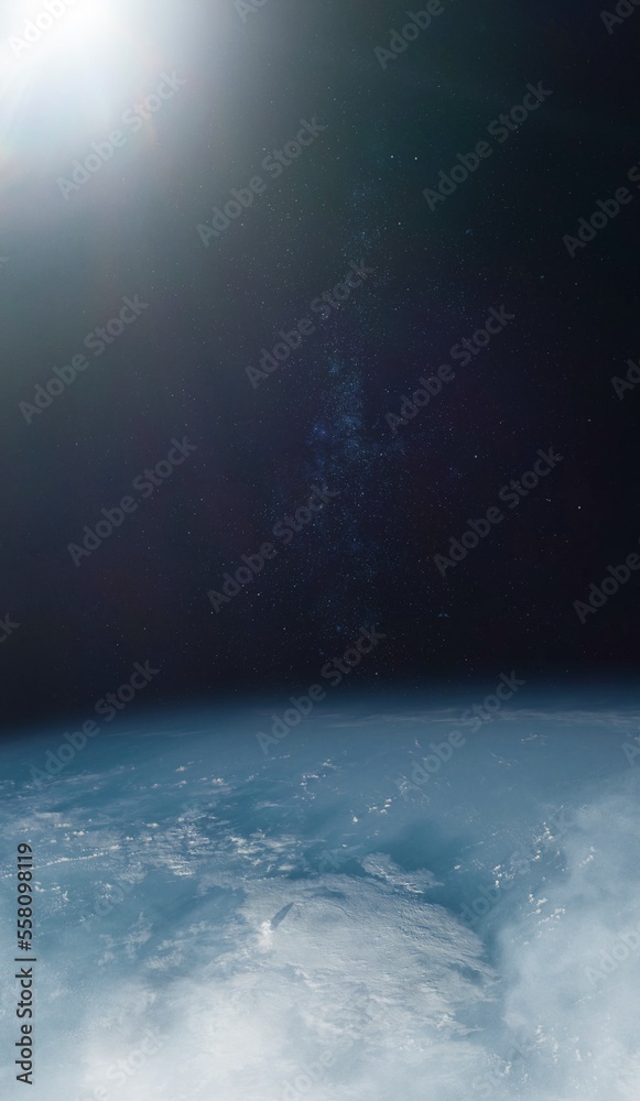 Wall mural planet earth with on space background. elements of this image furnished by nasa.